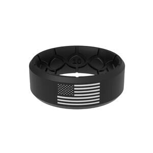 NEW GROOVE LIFE unisex edge hero ring in america black & white flag